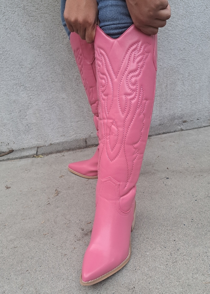 Pink Color New Women's Western Boots